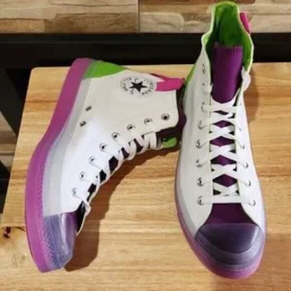 New Converse Chuck Taylor All Star CX Dramatic Night High Top White/Bold Wasabi - Picture 6 of 9